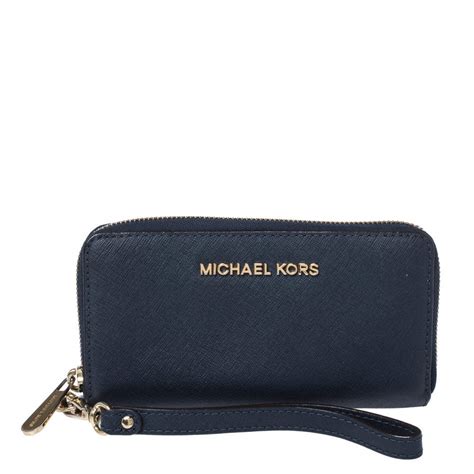 michael kors navy blue wristlet|Michael Kors wristlet cheap.